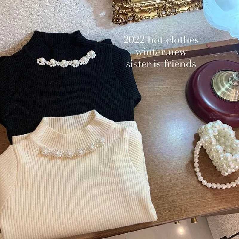 and Pullover Girls' Winter Autumn Clothing Children's and Winter Sweaters Knitted Sweaters Baby Girls' Autumn Solid Color Slim Fit C2