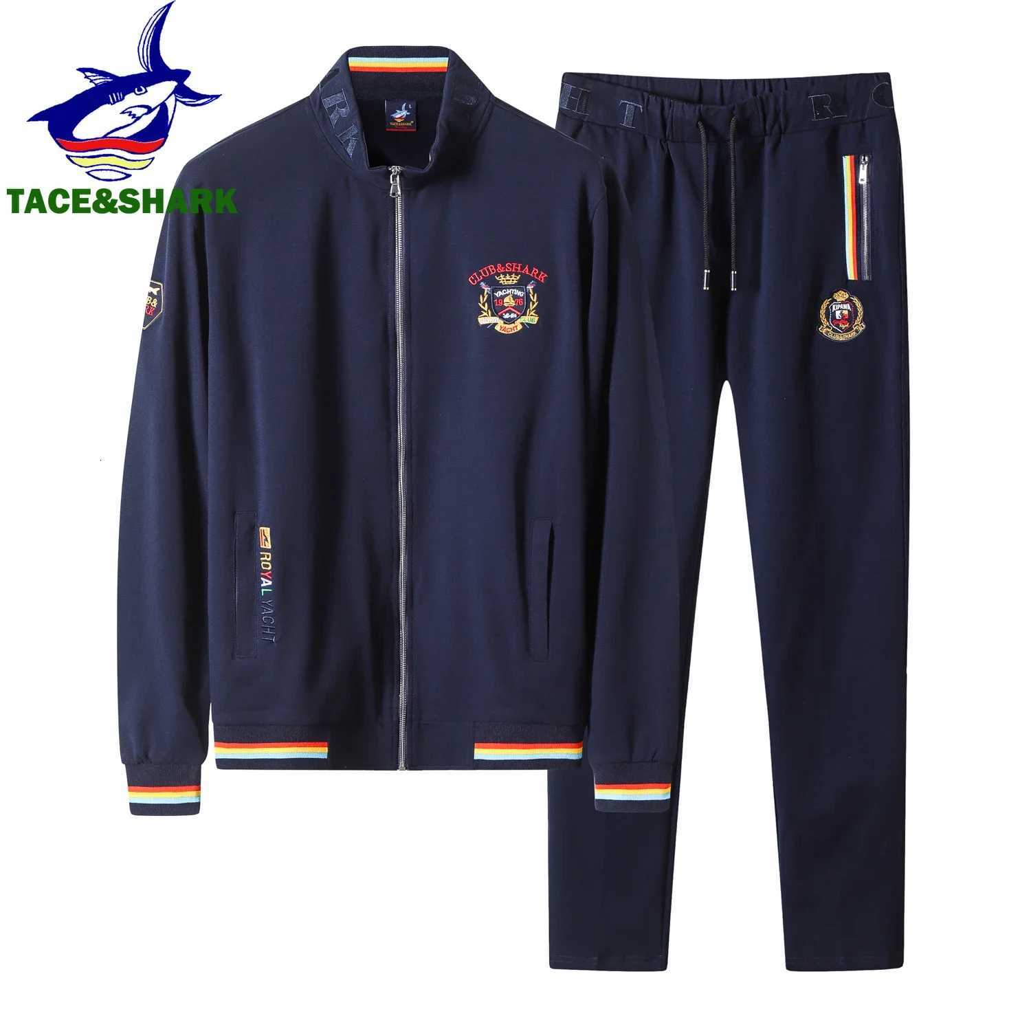 Tracksuits High Quality Men's Embroidery Fashion Tracksuit Autumn Men's Sportswear Two Piece Set Brand Clothing Jacket Sweatpants Sweatsui