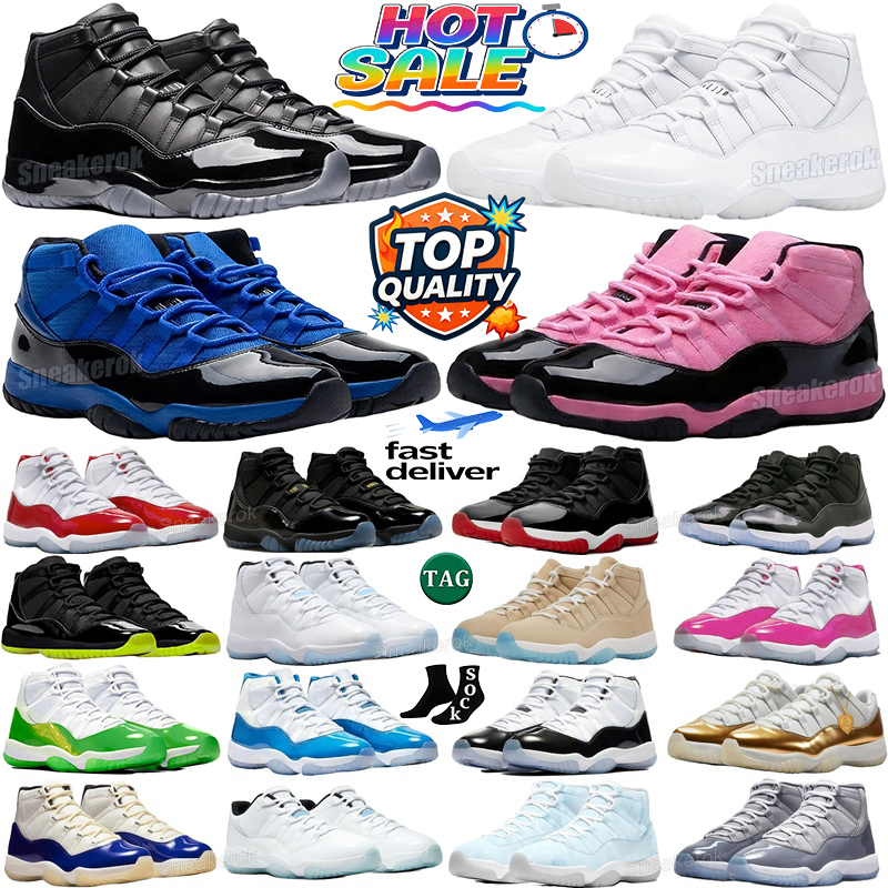 with box 11S Black White Cool Grey cherry high 11s basketball shoes cement grey low 11 man Gamma Blue Black Powder j11 bred gamma University Blue de