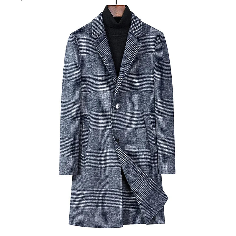2026 Largesize Mens Fashion Wool Sai Business Korean Version of The Trend Casual Fit British Style Overcoat 260922