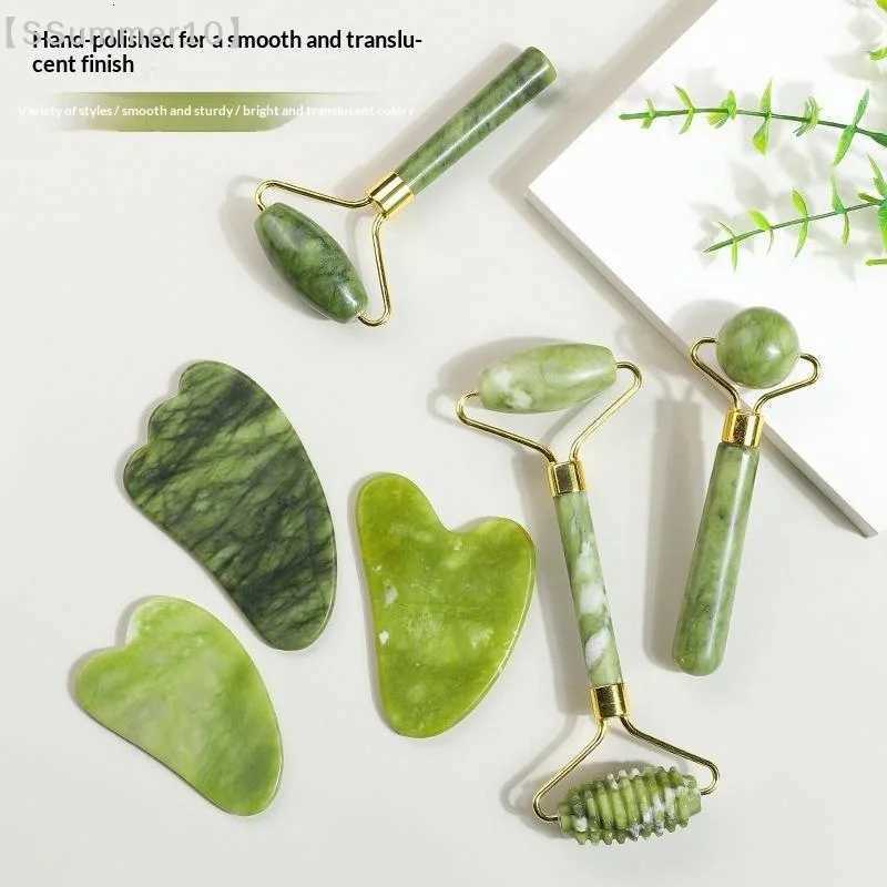 Natural Face Massager SSummer10xxx1/2 PCS Jade Roller Gua Sha Stone Massager Face Neck Body Eye Care Spa Lifting ToolsSS N260921