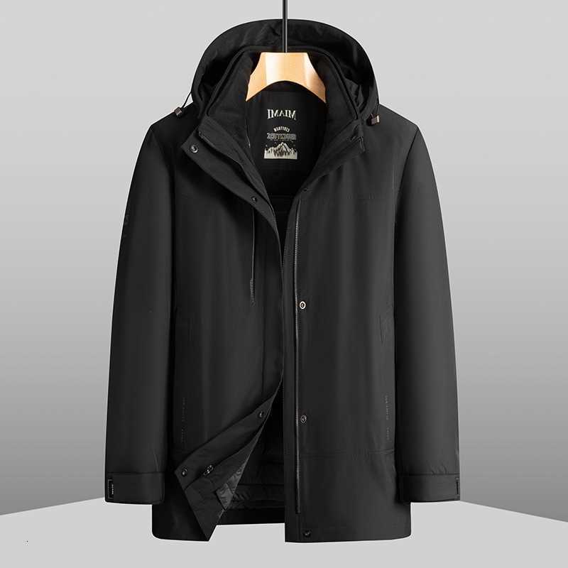 Down Parkas New Arrival Men's Winter Men's Fashionable Casual Mid Length Detachable Stand Up Collar Hood Down Jacket Plus Size L-5XL 6XL 7
