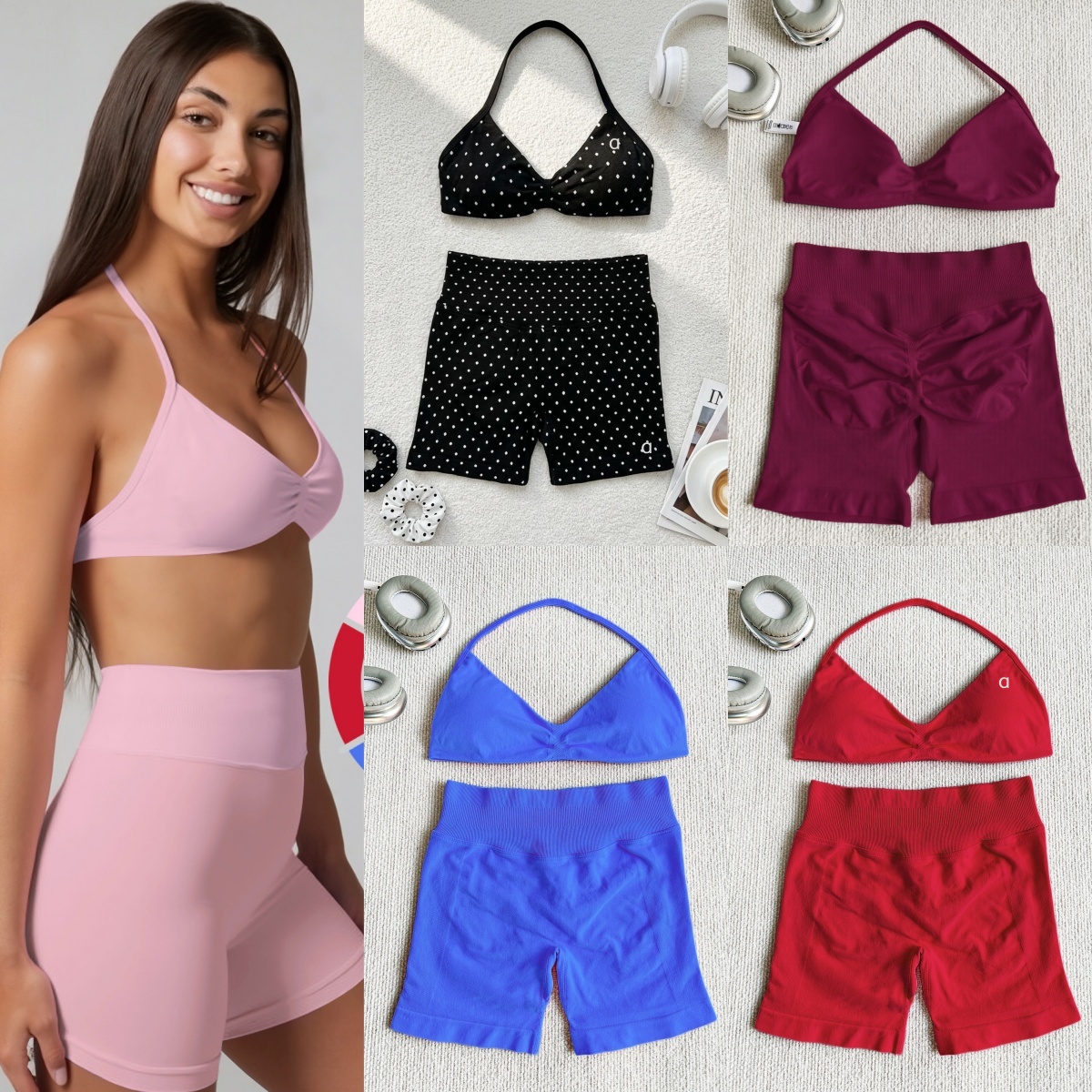 A2994 nouveau gilet col licou mode Sexy soutien-gorge de Yoga à séchage rapide ou short de Yoga taille haute hanche exercice de Fitness costume f