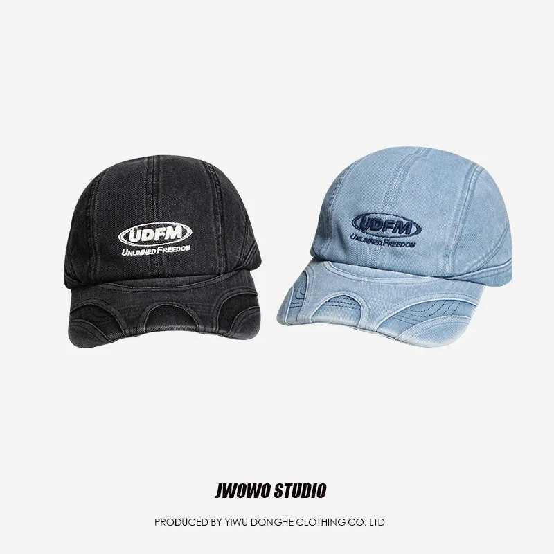 Cap American Retro Washed Denim Baseball Women's New 3D Embroidered Letter Men's Soft Top Sun Baseball Cap M260921