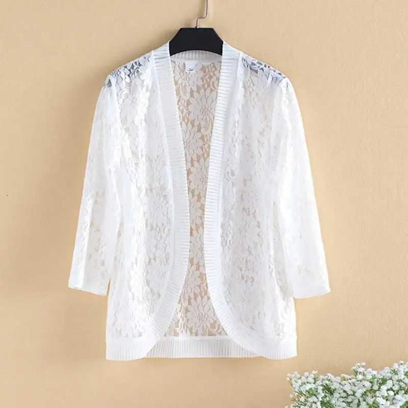 Women's Jackets Lace Solid Color Long Sleeve Coat V-neck Fashion Autumn Thin Casual Temperament Cardigan Jackets Sexy Women's Clothing 202