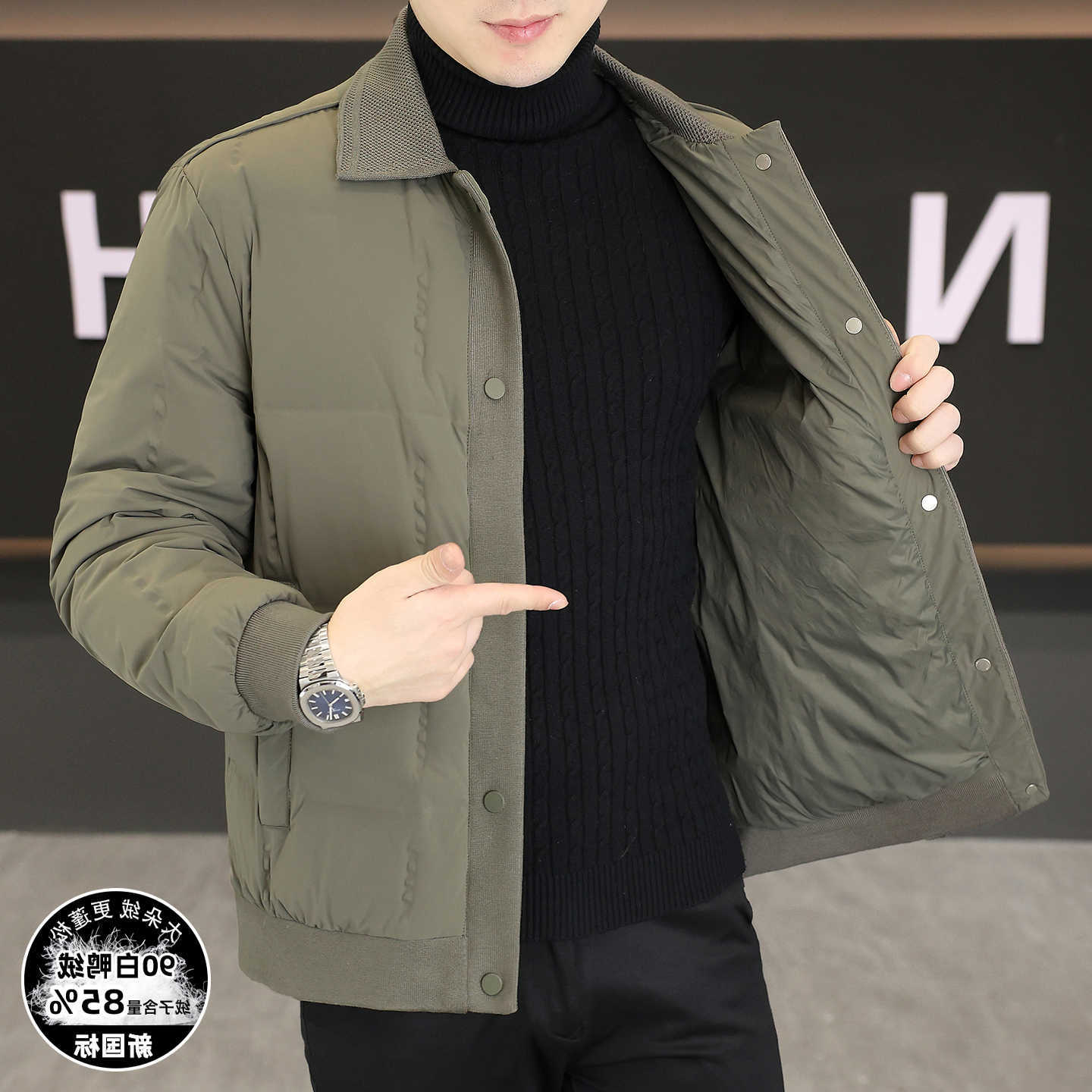 Down Parkas High Quality Men's Men's Single Breasted Duck Down Jackets 2026 Winter Premium Short Padded Puffer Coats Outwear Parkas Tops C