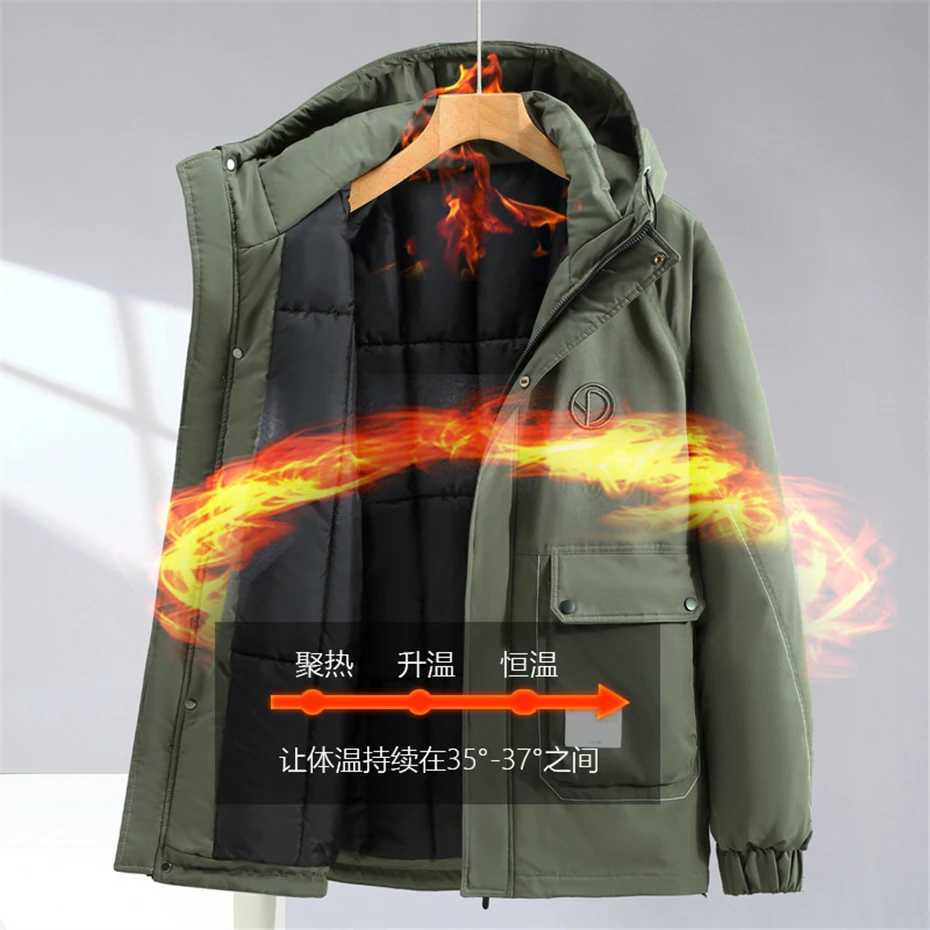 Down Parkas Winter Cargo Men's Parkas Men Warm Thick Jacket Coats Plus Size 10XL 11XL Windbreak Parkas Fashion Casual Winter Jacket Male C26092