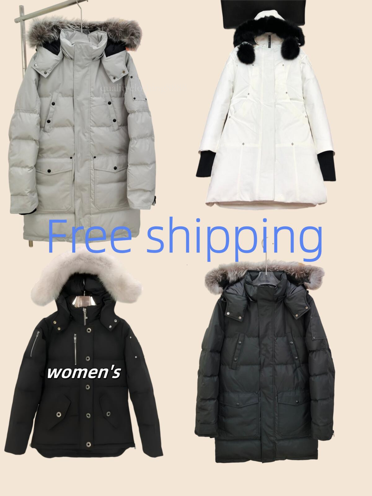 Designer moose jacket Winter Men and women Down Jacket Windproof Waterproof Snow Proof Puffer Coat Real Wolf Fur ThickCollar Outdoor Leisure Jackets