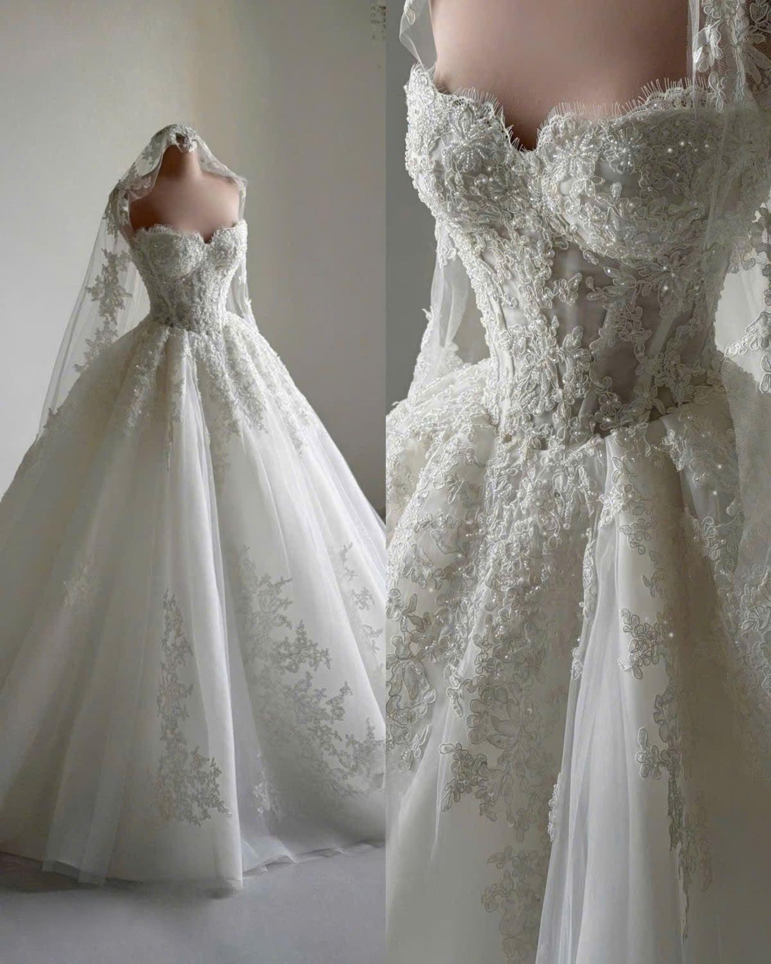 Princess White Ivory Wedding Dresses A Line Off Shoulder Long Sleeves Appliques Lace Bride Gowns For Women Summer Garden Church robes de soiree 917
