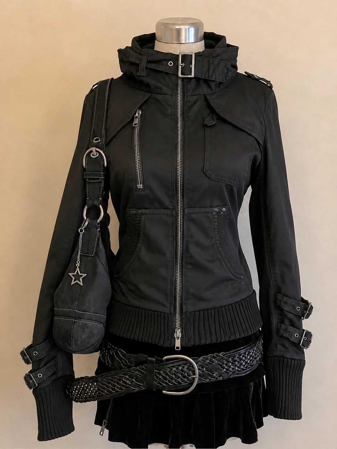 Women's Jackets 2026 American Vintage Safari Coats Women Spring Gothic Clothing Harajuku Punk Jackets with Hooded Korean Fashion Harajuku Coats