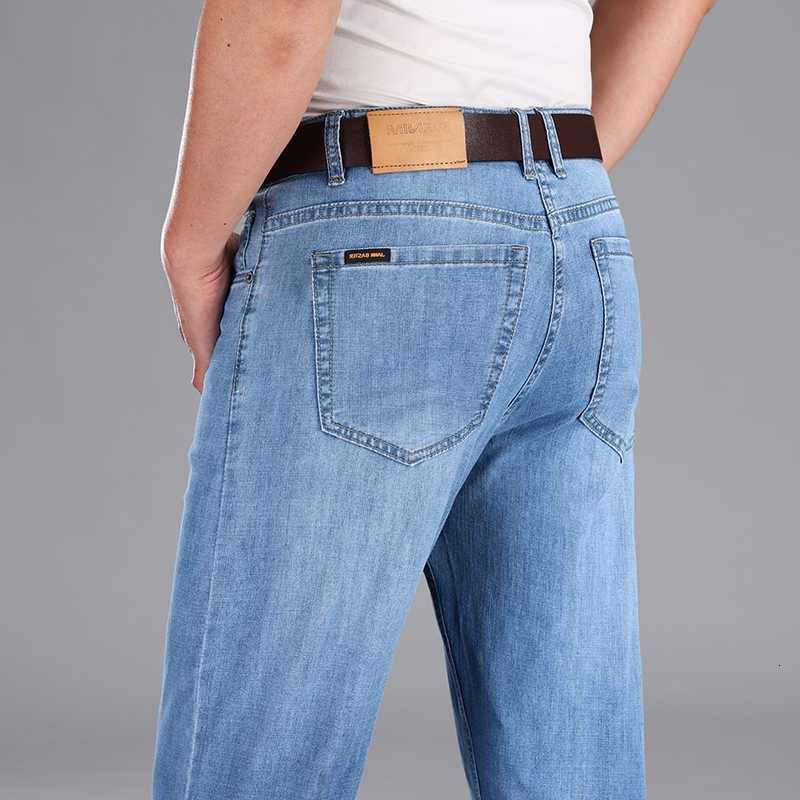 Jeans 2026 Men's Summer Brand Clothing Men's Straight Loose Lightweight Jeans Classic Badge Business Casual Thin Cotton Stretch Pants T260