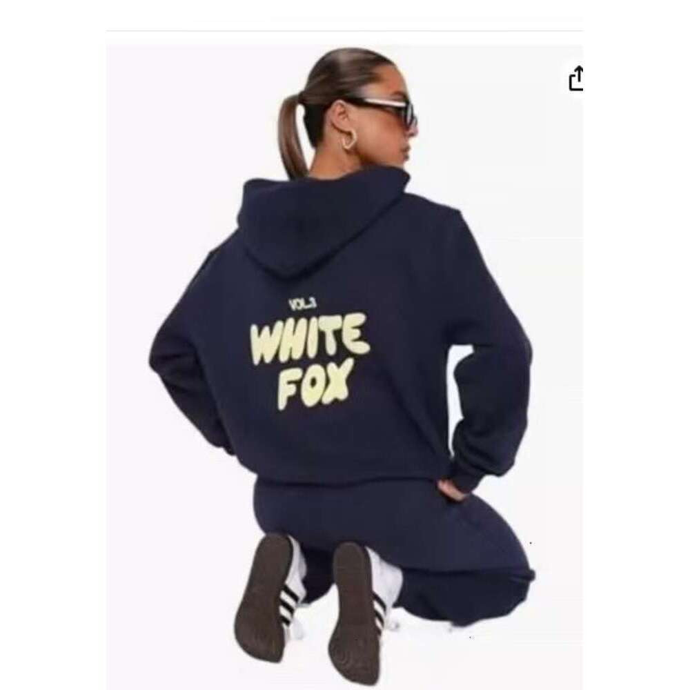 Whitelyness Foxlyness Tracksuit Designer Hoodie White Hoodie Hot-Selling Spring Autumn Winter Sweatshirt Set White Sports Letter Sweatshirt Fleece S