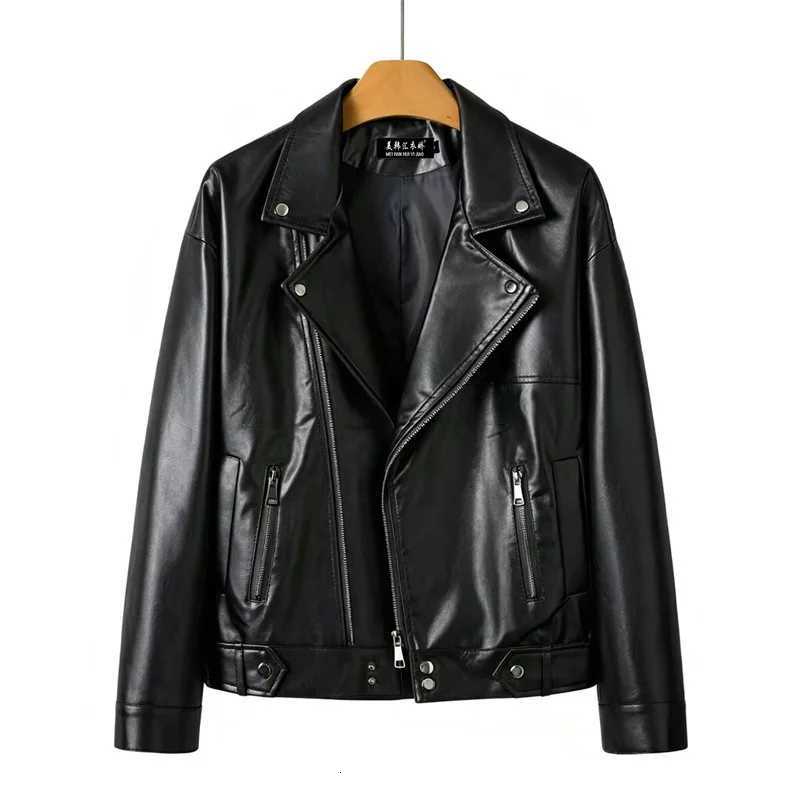 Red 2026 Silver Black Leather Jacket Women's Short Coat Spring Autumn Zip-up Loose PU Leather Outerwear Ladies Streetwear Tops C2609211