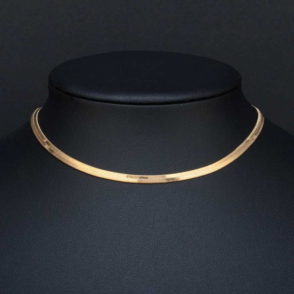 Pendant Necklaces 2024 High Quality Clavicle Blade Chains Women Gold Silver Color Stainless Steel 35+5cm Snake Choker Necklace Chain X260921