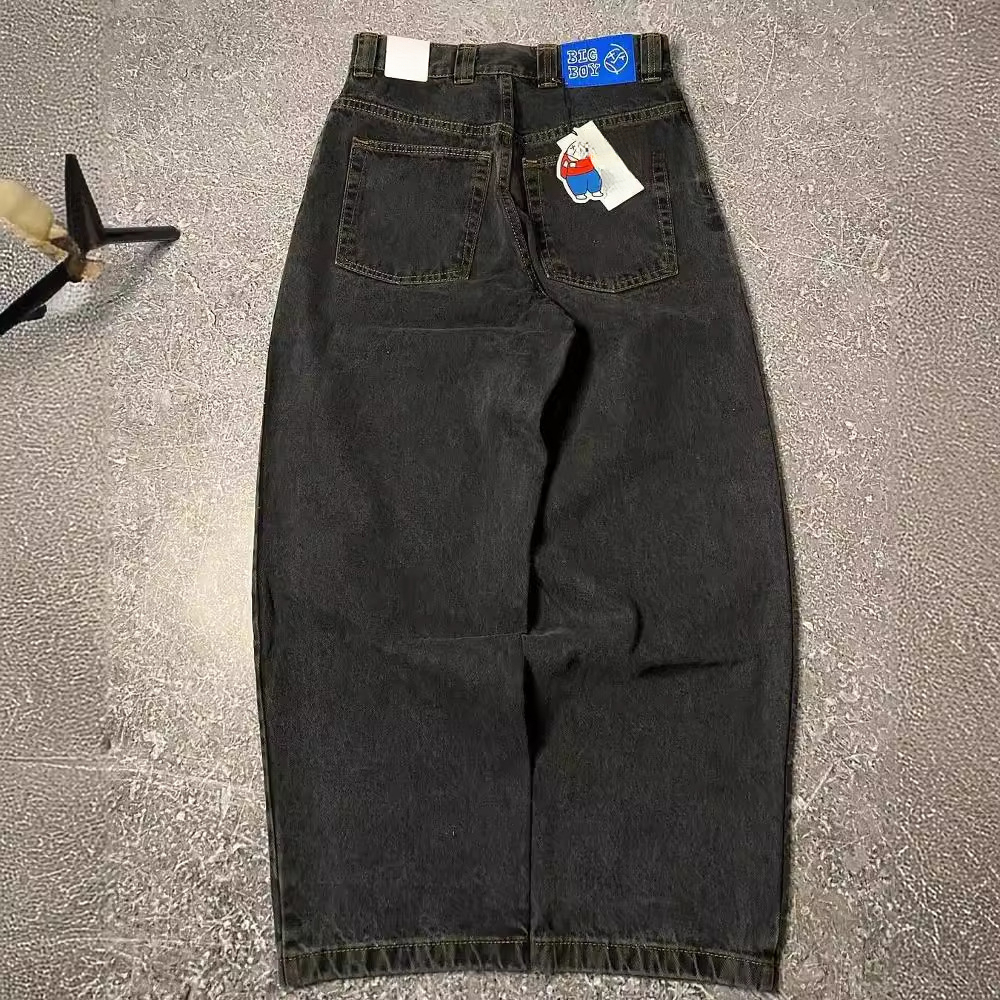 European And American Trend Brand Harajuku Style Hip-Hop Loose Wide-Leg Pants Men's Fashion Casual Slim Jeans