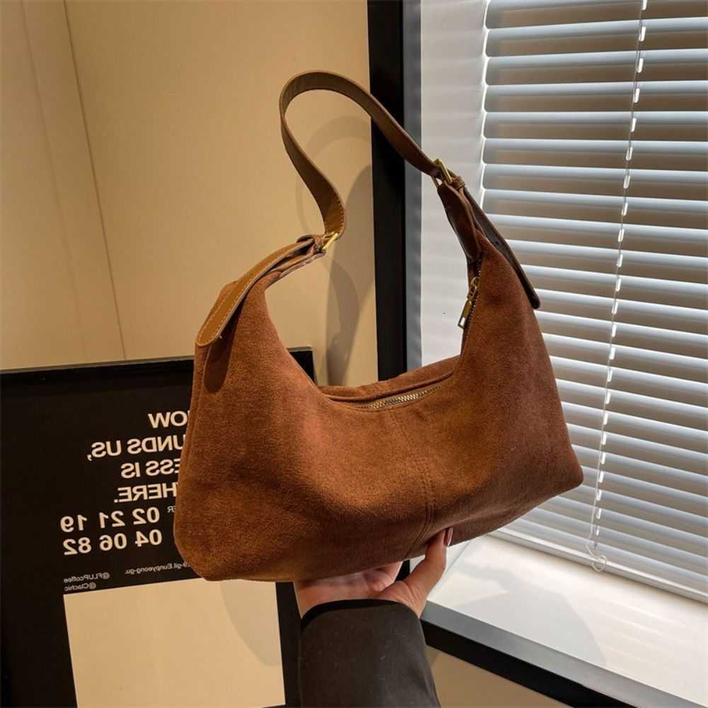 Handbag Simple Cross Suede Body Shoulder Bag Large Capacity Fashion Hobo Bag Solid Color Korean Style Ladies Crossbody Bag Holiday H260922