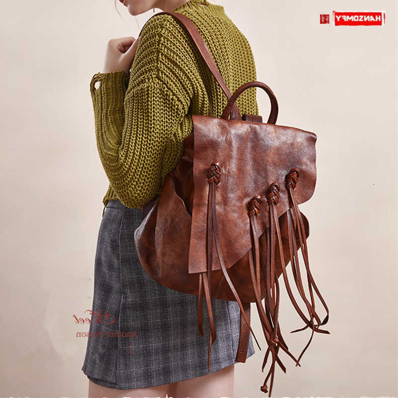 Nuovo 2026 Zaino Stile Casual Pelle scamosciata Casual Donna Zaino Borsa a tracolla femminile Grande capacità Personalità Mucca H260922