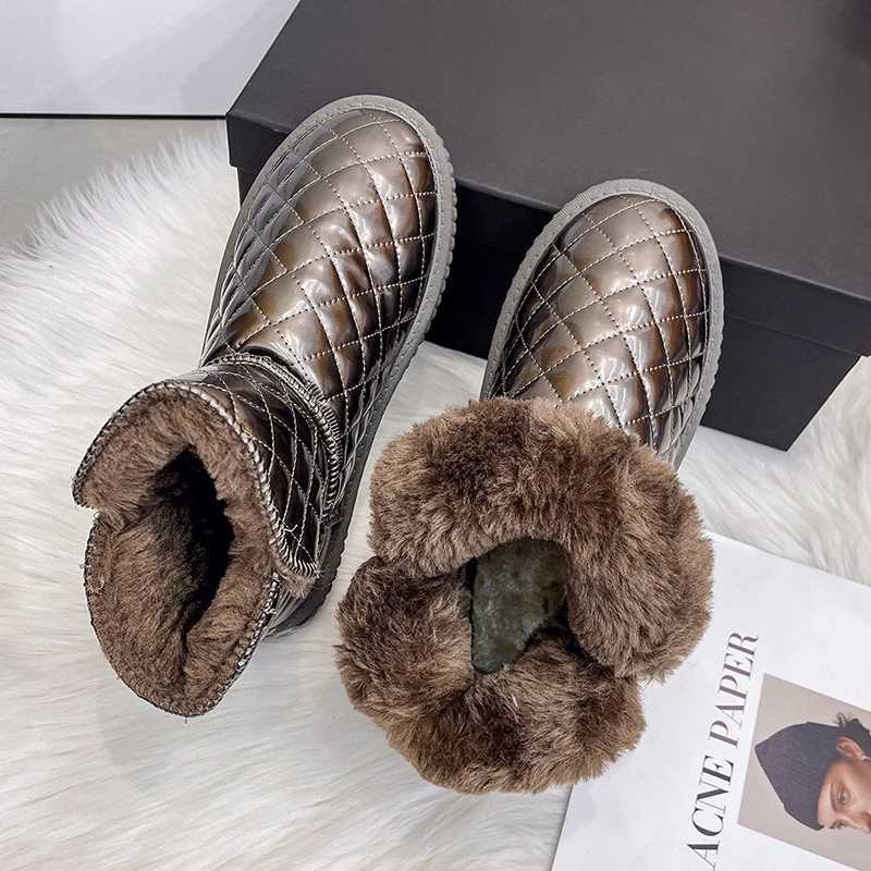 New Winter Luxury Brand Women's Fur Ankle Boots Plush Thick Warm Super Mini Boots Designer Australia Flat Casual Botas Mujer 66 Q260922