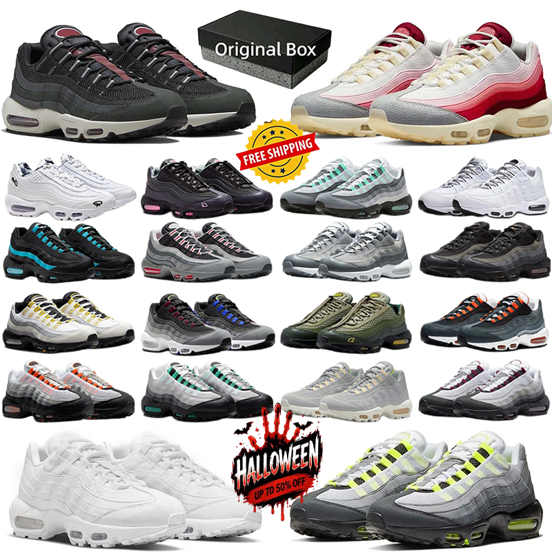 Hallowmas Designer 95s Running Shoes 95 For Men Women Pink Foam Triple Black White Mesh Leather Trainer Breathable Cushion Surface Sneakers Runner S