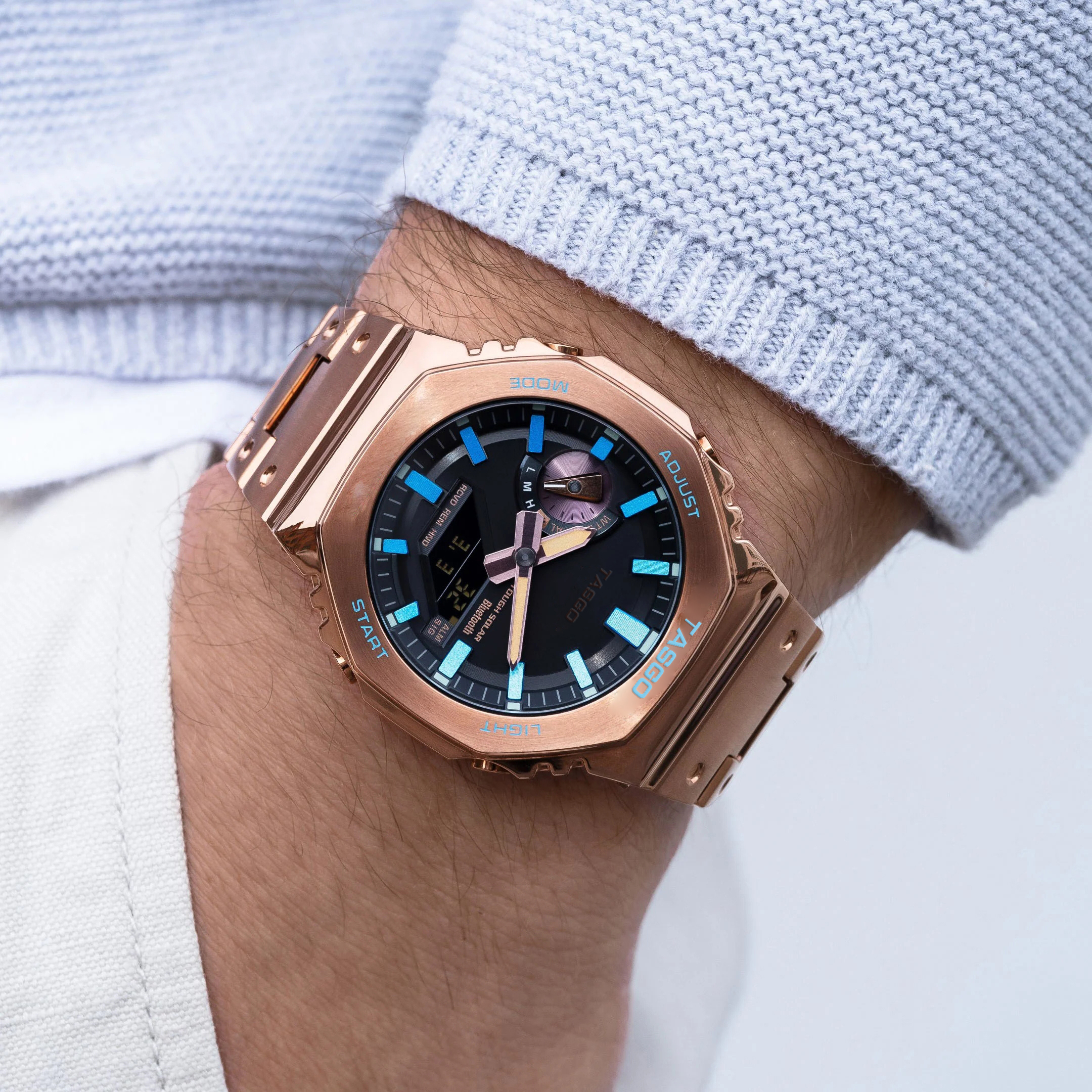 Stainless Steel Large-Face LED World Time Unisex Sports Watch6