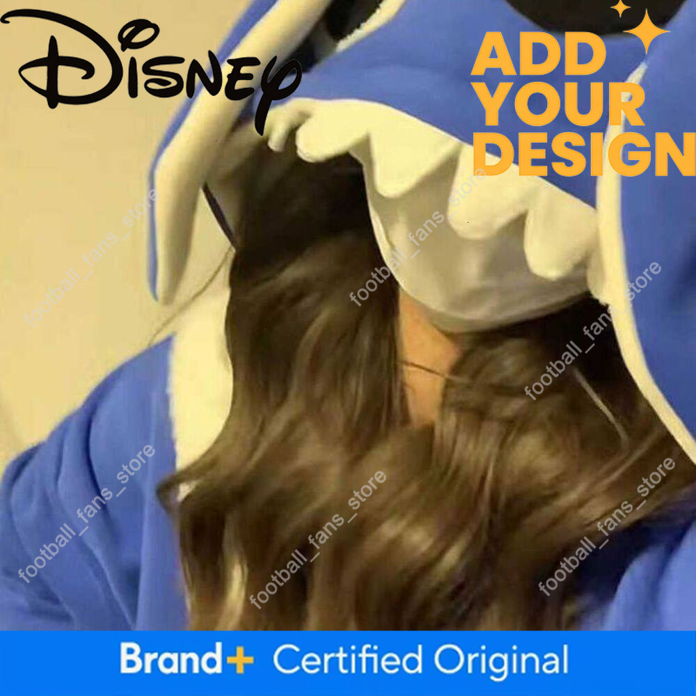 Plus Size - 150kg Cute Stitch Big-Eared Hoodie for Men and Women, Unique Fleece-Lined Couple's Hooded Zip-Up Jacket Trendy 1 f