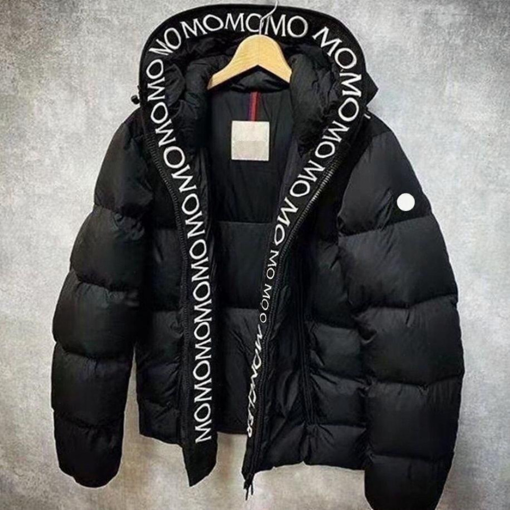 designer men puffer jacket glossy surface doudoune coats down jackets unisex tops embroidery Stand Collar Loose Thick zipper winter outerwear