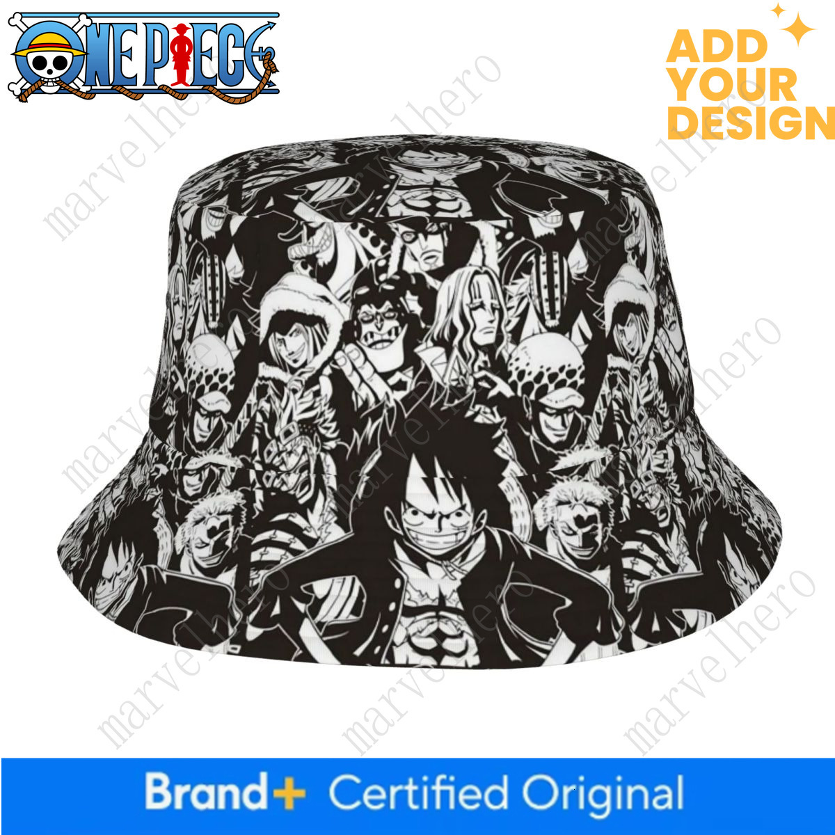 Unisex Bucket Luffy Zoro Manga Collage Summer Beach Vacation Outdoor Sport Fisherman One Piece Japanese Anime Panama Hat