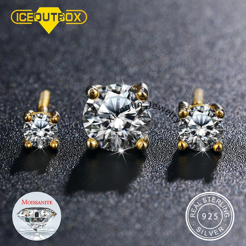 Real 0.1-1 Carat D Color Moissanite Earrings For Women 100% 925 Sterling Silver Earring 2021 Trend Wedding Jewelry 585 Rose Gold