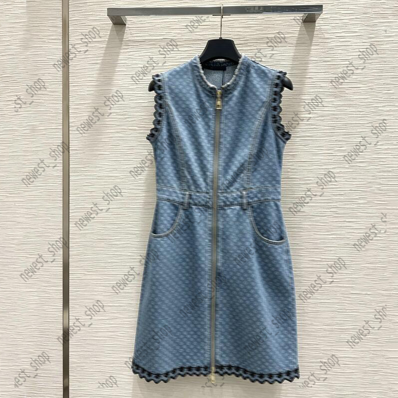Womens dress basic ladies designer Letter jacquard casual short sleeve Cowboy vest skirt luxury Sexy lady cloth