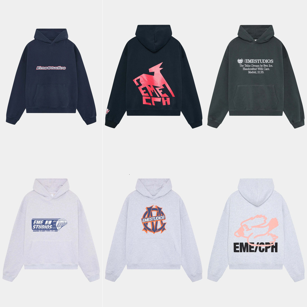EME Studios Hoodie Men's Tracksuit Fashion Hip Hop High Street Casual Loose Streetwear Cotton Sweatshirts unisex Hooded sweater EME Studios Pul