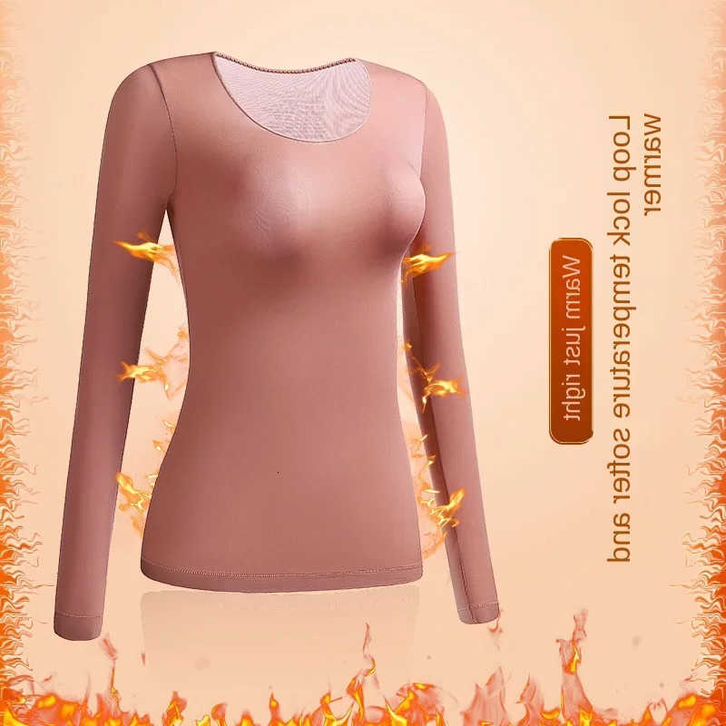 Thermal Underwear Women's Women's Thermal Underwear Autumn Winter Bottoming Shirt Long-sleeved T-shirt Thin Thermal Top Second Women'