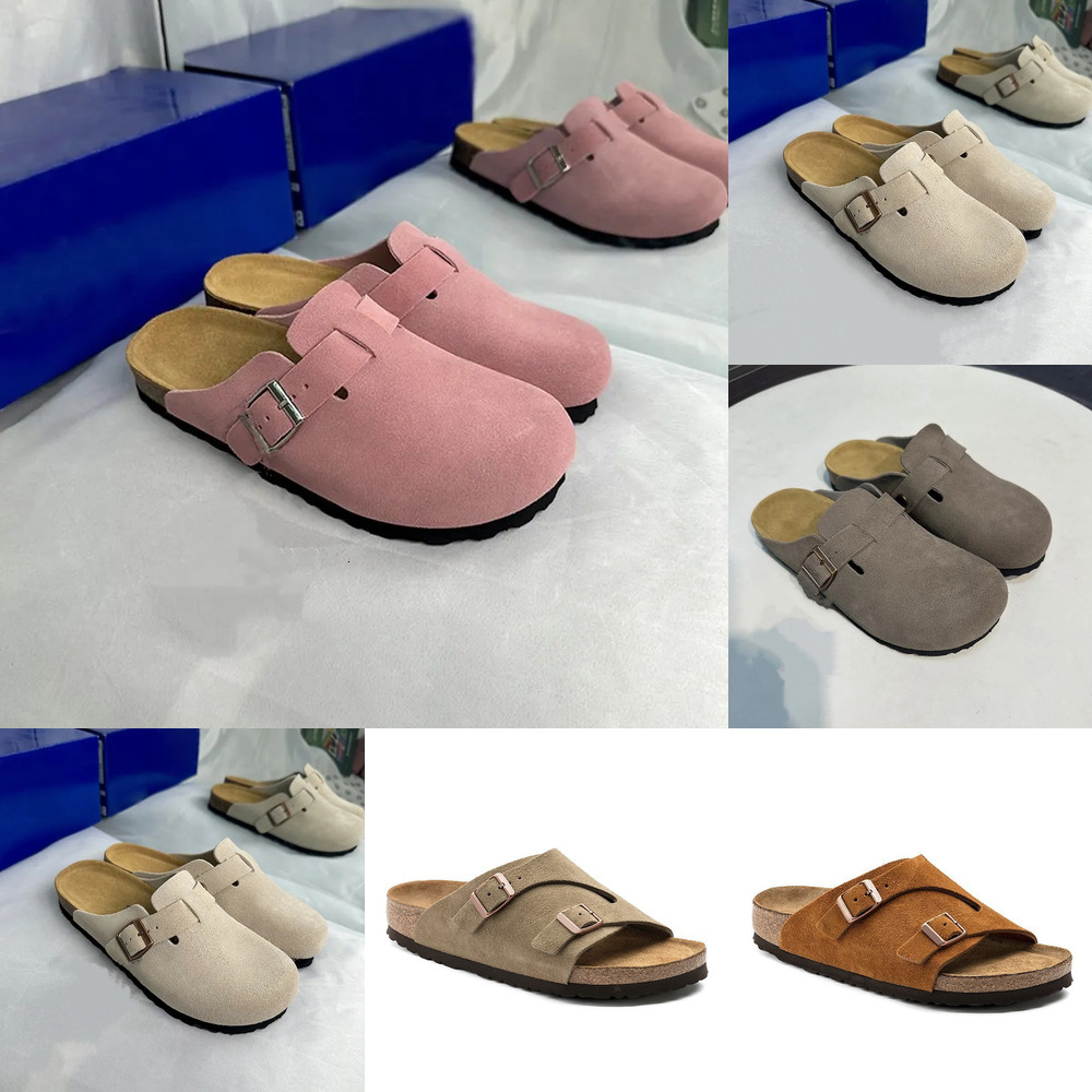 Designer Clogs Sandals Clog Slippers Cork Flat High Quality outdoors Footbed Eva Suede Genuine Leather Slide Women Men Casual trainers flip flops de