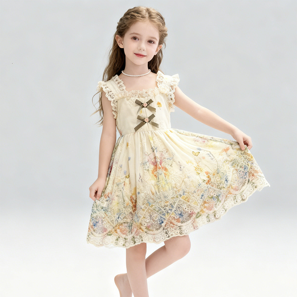 New stylish French-style floral lace camisole dress girls, perfect summer and as a princess birthday outfit. Available for small orders