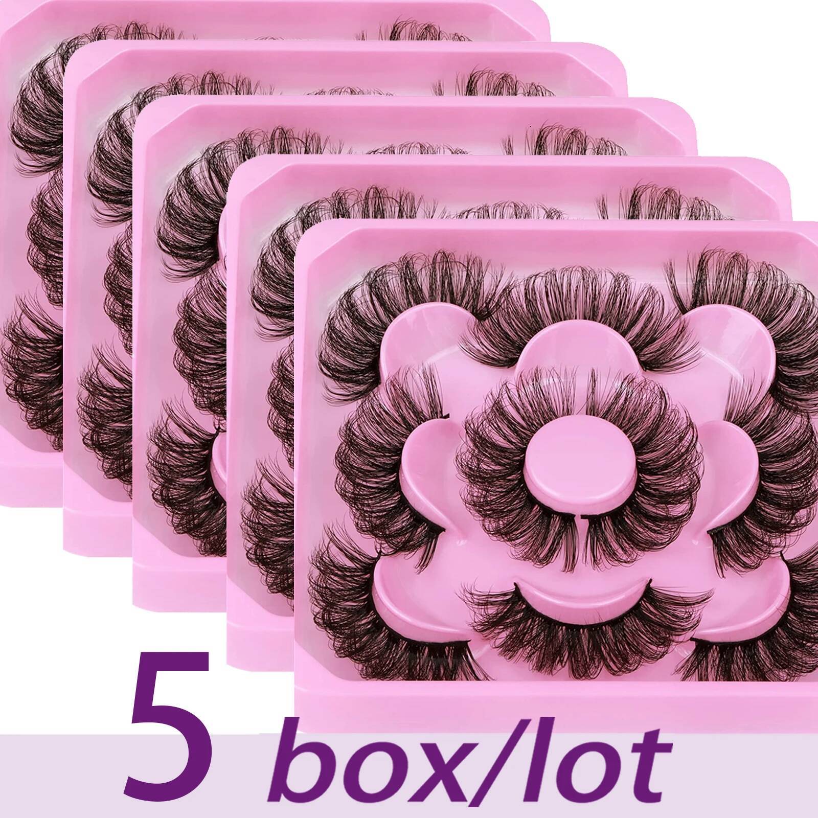 15Pairs/25Pairs Strip Fluffy Mink Lashes 3D False Russian Volume Fake Eyelashes W260923