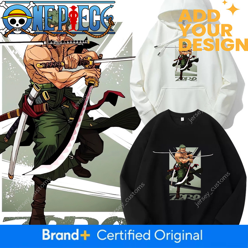 Sudadera de manga larga de One Piece Zoro para hombre, primavera, otoño e invierno, con forro polar, con capucha, top de anime deportivo para estudi