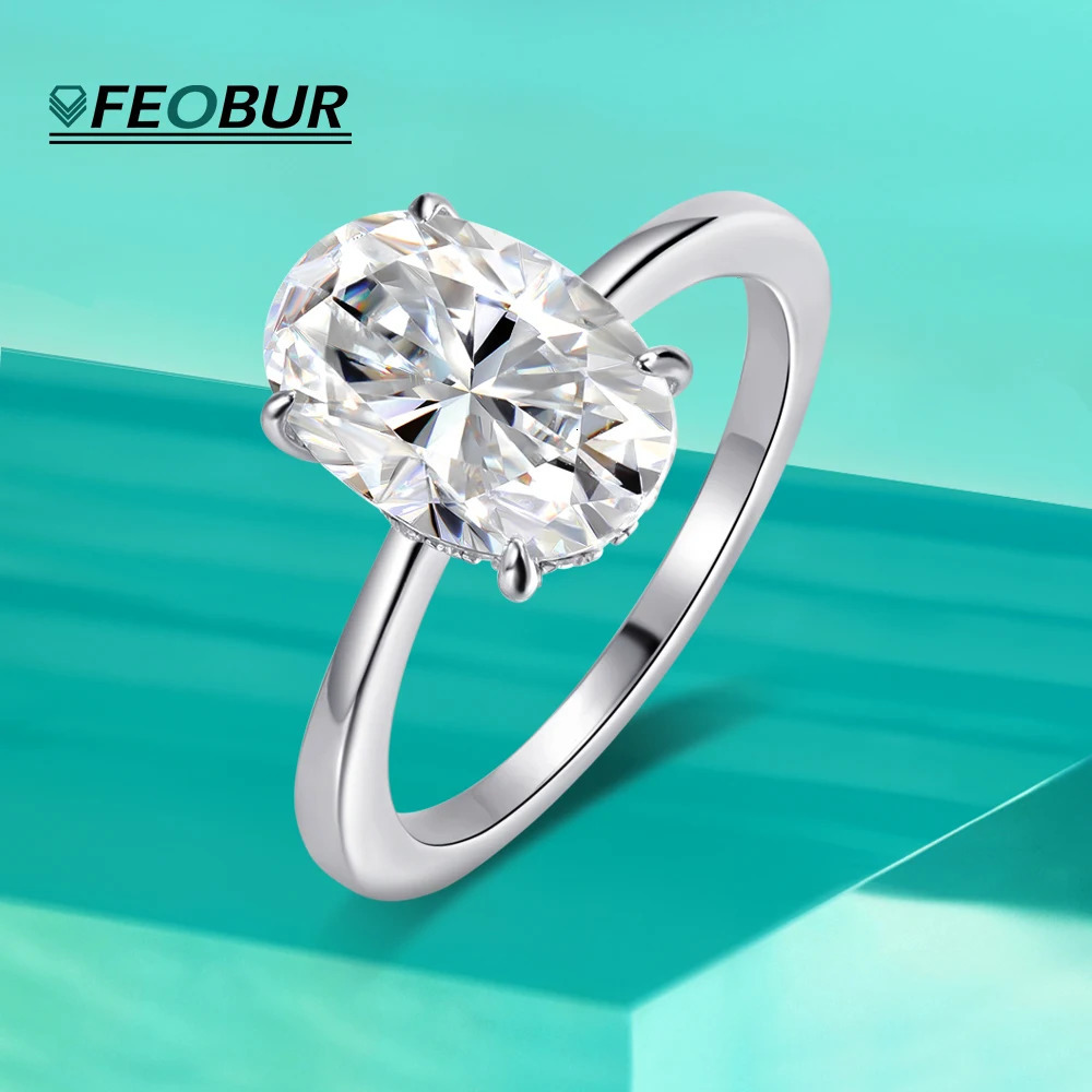 4.5CT Oval Cut Rings for Women 925 Sterling Silver Certified Lab Diamond Engagement Wedding Ring Female Jewelry 260921