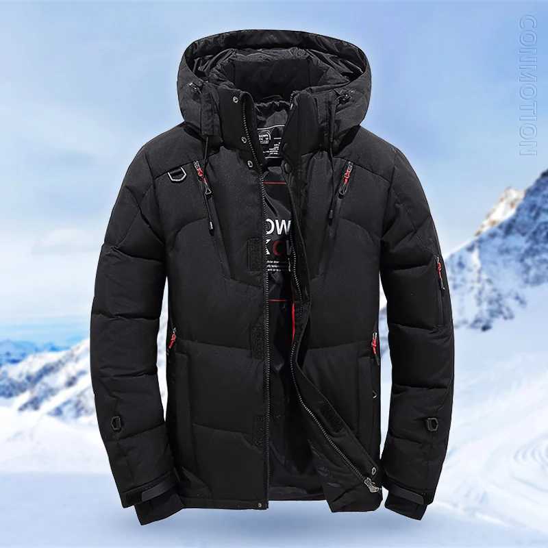 Jacket Parkas Down Men's Down Men White Duck Winter Coat Windproof Warm Parkas Travel Camping Overcoat New in Thicken Solid Color Hooded Clothi