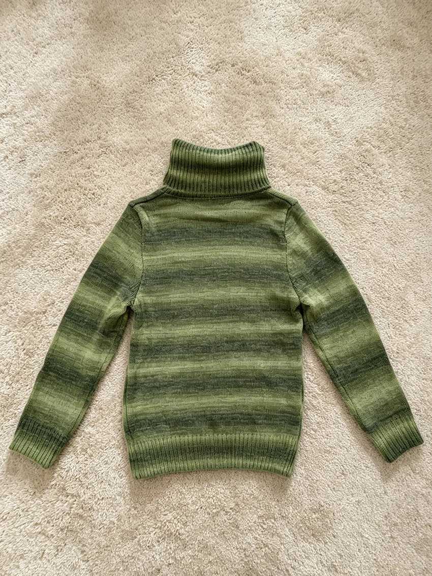 Women's Sweaters Y2K Women Gradient Green Striped Turtleneck Knit Sweaters Fashionable Slim Long Sleeve Pullover Vintage Fall Winter Basic Jump