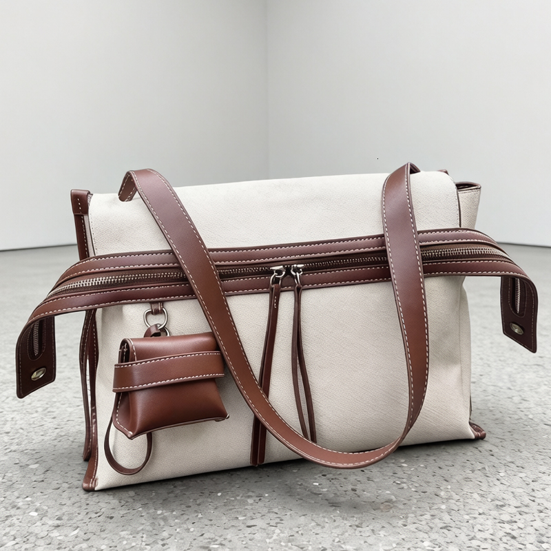 Borsa in tela stile Inghilterra per donna Borsa e borsetta di design di lusso Novità con nappa in PU Manico superiore sotto le ascelle