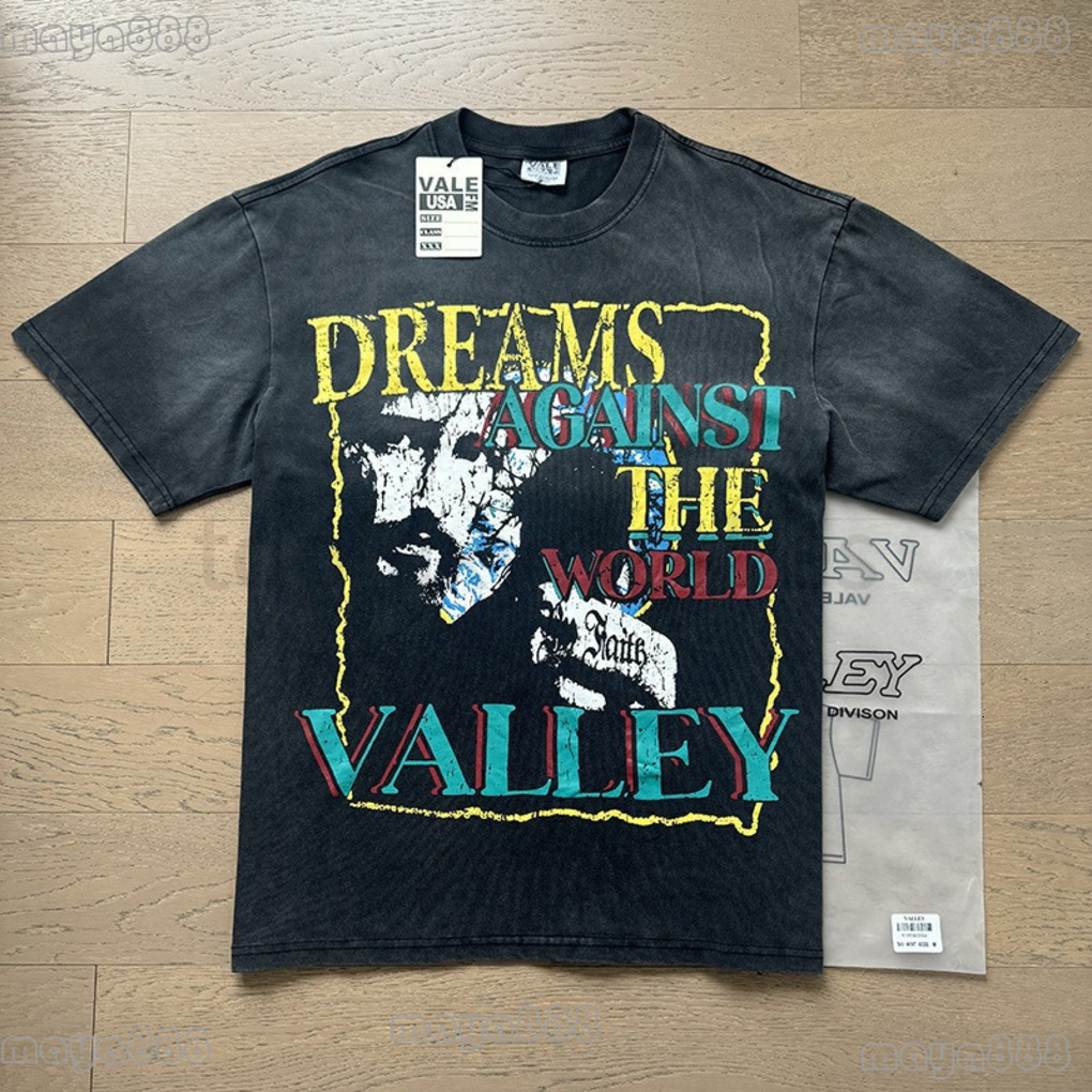 Valleys Dreams Shirt Designer Mens T Shirts Vintage Vale Graphic Top Harajuku Gothic Cotton Short Sleeve Shirt Men High Quality Short-Sleeved Shirts