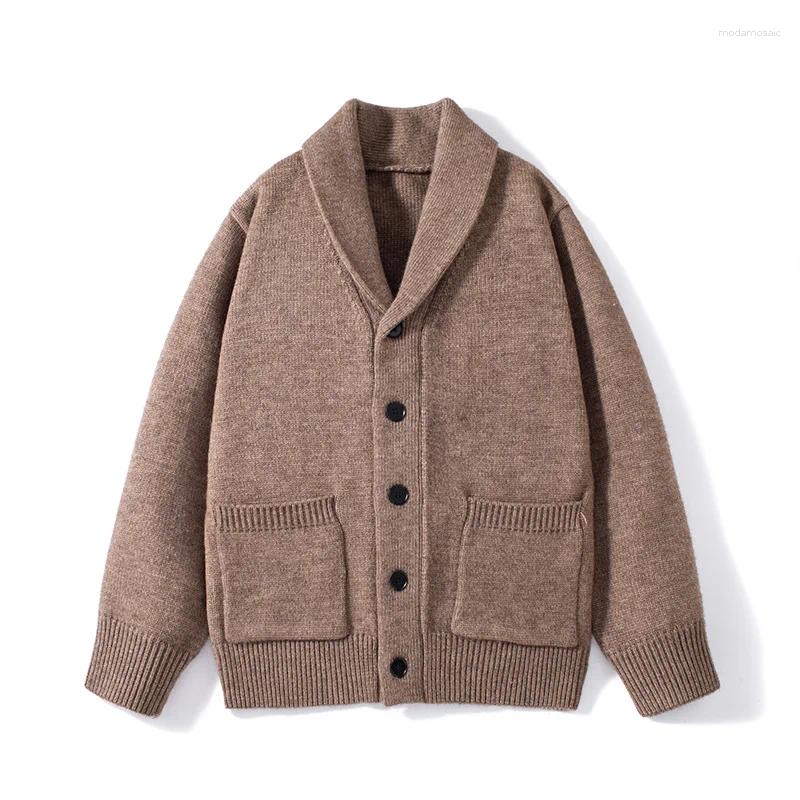 Autumn Winter Men Thick Knit Cardigan Soild Color Zipper Knitted Sweater Coat Male Silm Warm Casual Knitwear