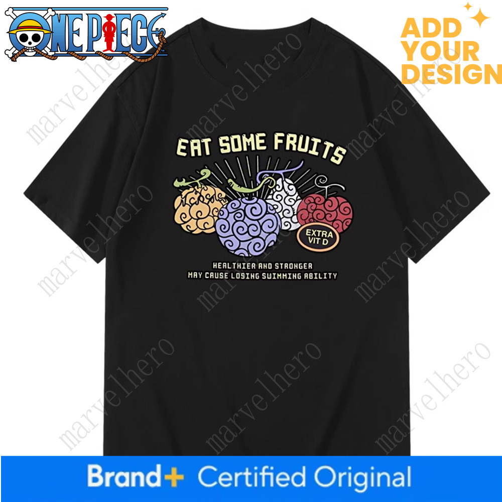 Summer New Anime One Piece Nika Fruit Graphic T Shirts Men's Clothing Cotton Loose Casual Women Short Sleeved Tee Couple Top