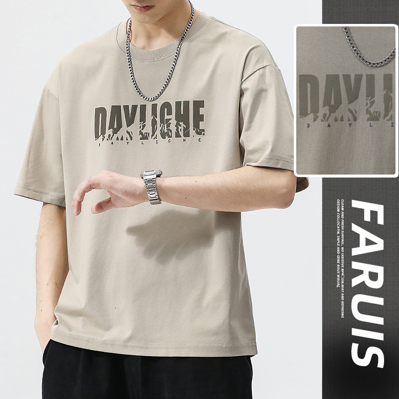 2025 New Short Sleeve T-Shirt, Pure Cotton, Summer Fashion, Trendy Plus Size, Loose Fit, Top, Half Sleeve, Men's Style