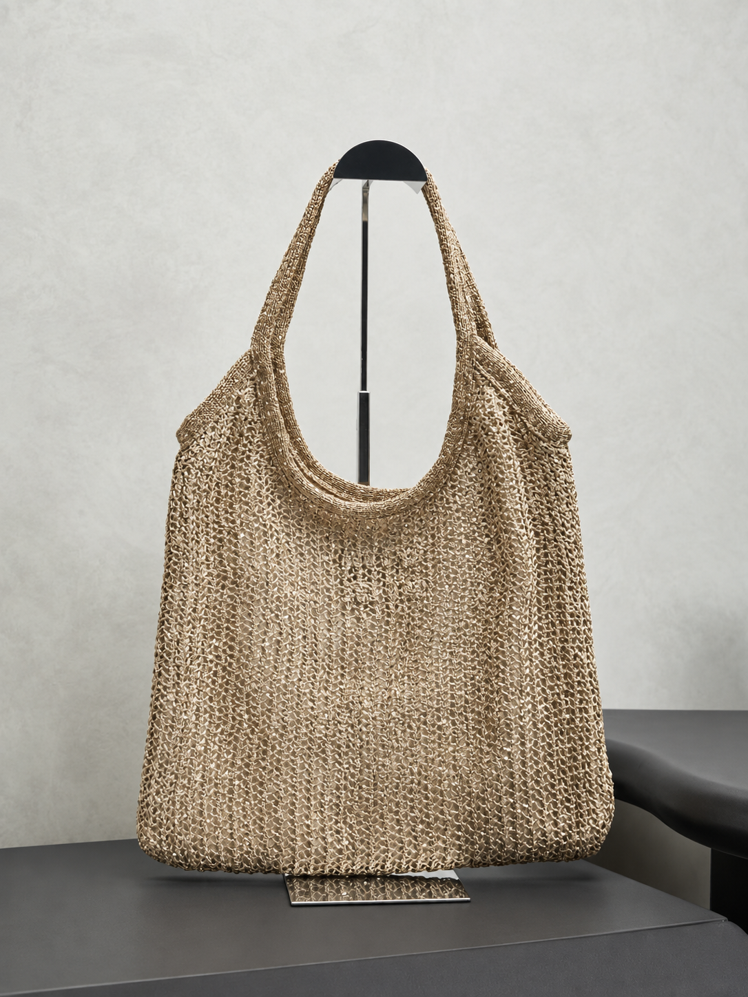 Women Large Woven Tote Bag Set, Sparkly Shimmer Texture Shoulder Handbag with Matching Zip Clutch, Casual Daily Designer Style Purse