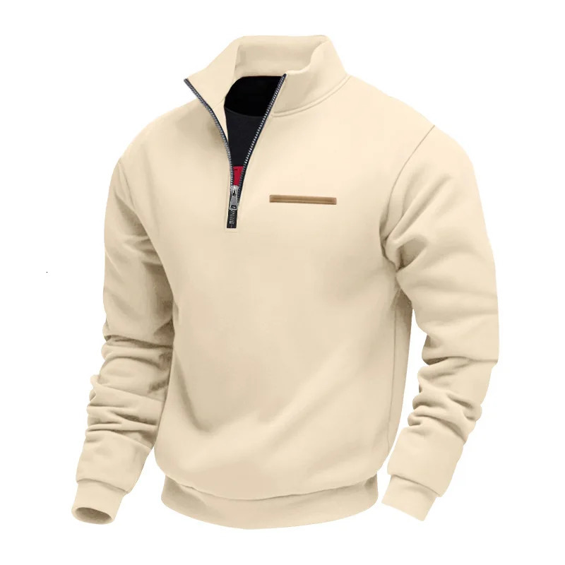 Mens Thick Fleece Stand Collar Sweatshirt Autumn Winter Color Block Striped Warm Outdoor Casual Daily Jacket Outerwear Cozy 260922