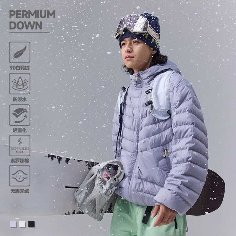 Men's Down Parkas Quality Waterproof 90% White Down Jacket Men Women Hooded Down Hiking Puffer Coat Outdoor Camping Outerwear For Couples JK-08