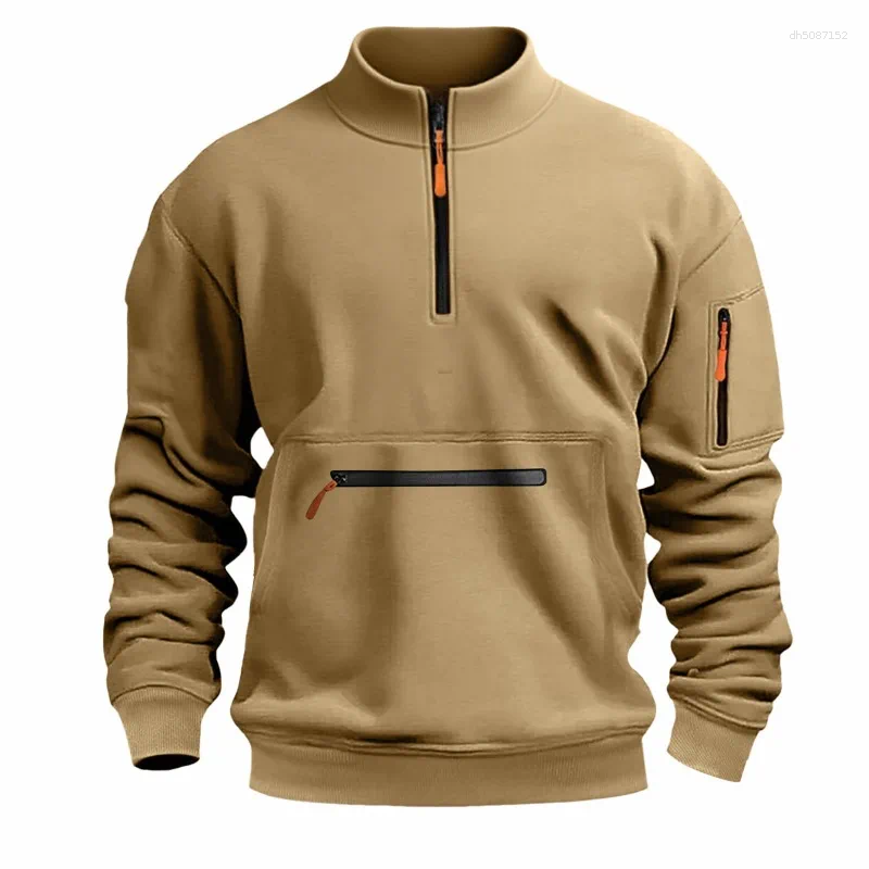 Men's Style Stand Collar Zipper Sweater European And American Trendy Casual Fashionable Versatile Pullover Shirt