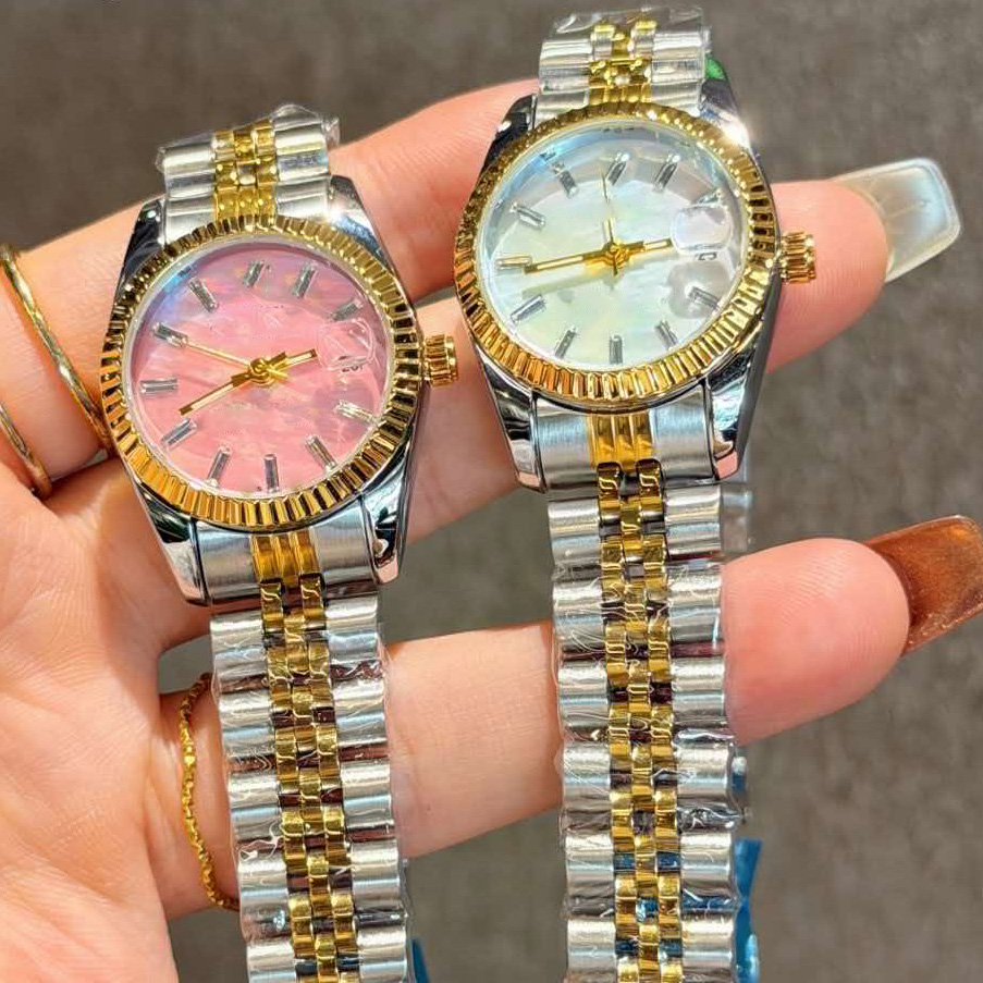 watch women designer watches 28mm quartz Three mother of pearl conch dials women watch Designer wristwatches Stainless Steel band for womens Christm