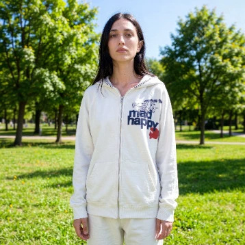 Designer Ins-style European and American printed letter zipper sweatshirt jacket, retro Y2K niche trendy fashion outerwear