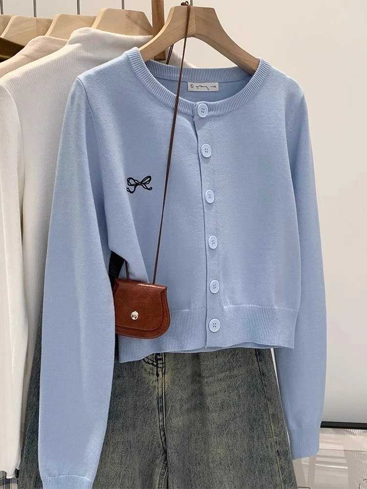 Women's Sweaters 2026 Autumn Winter Sweater Women Embroidered Flattering Knit Women Cardigan Korean Chic Unique Design Knit Sweater Outerwear T